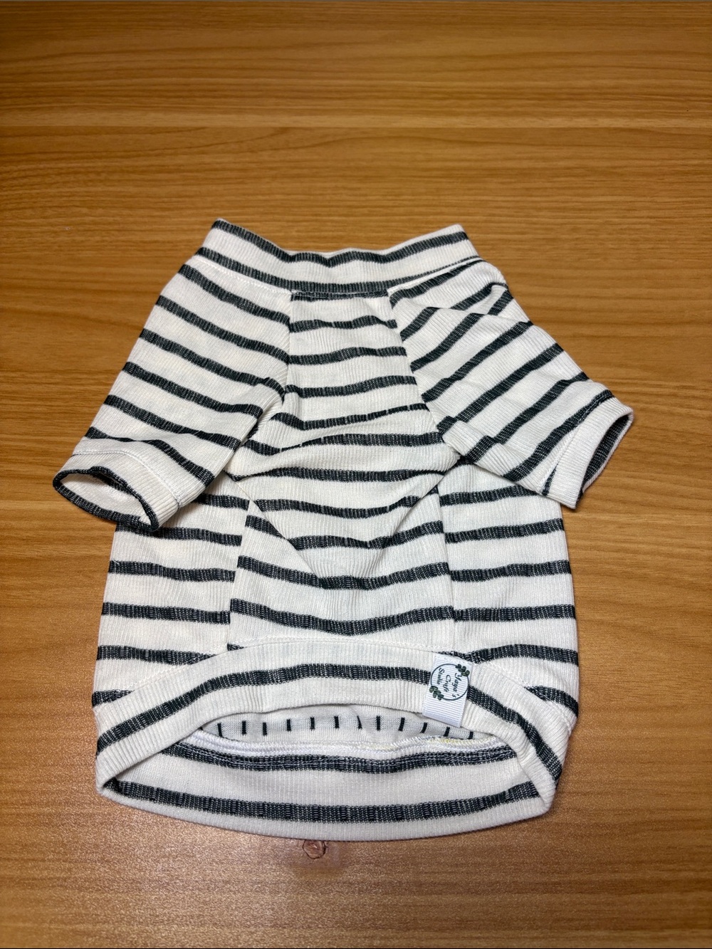 Striped Black & White dog Tee